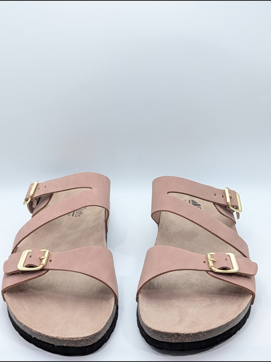 Cliffs by WHITE MOUNTAIN Shoes - Cliff By White Mountain Women's Pink Buckle Strap Slide Sandals
